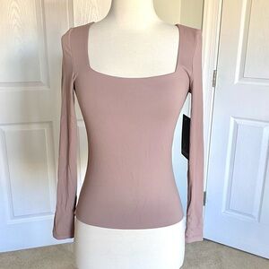 90 Degree by Reflex Pale Pink Square Neck Blouse